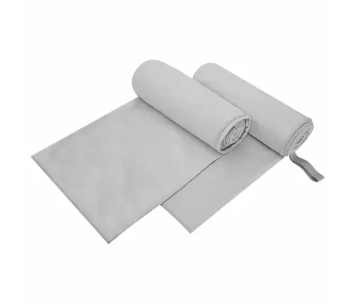 Sporta Dvieļi 2 Pcs Pelēka 200 X 100 Cm Poliesters Un Poliamīds Vidaxl