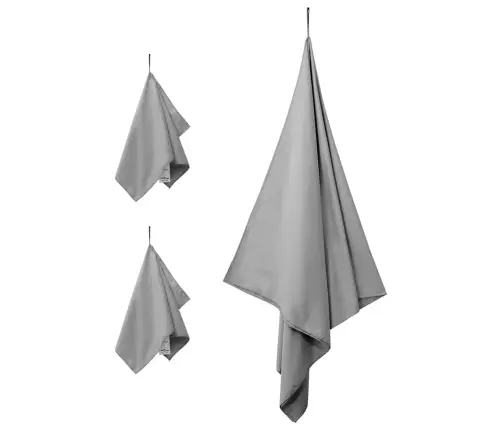 Sporta Dvieļu Komplekts 3 Pcs Tumši Pelēks Vidaxl