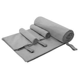 Sporta Dvieļu Komplekts 3 Pcs Tumši Pelēks Vidaxl