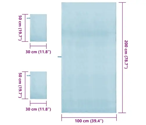 Spordirättide Komplekt 3 Pcs Sinine Polüester Ja Polüamiid