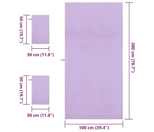 Spordirättide Komplekt 3 Pcs Lilla Polüester Ja Polüamiid