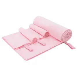 Sporta Dvieļu Komplekts 3 Pcs Rozā Poliesters Un Poliamīds Vidaxl