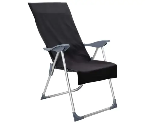 Lauko Kėdžių Rankšluosčiai 2 Pcs Juoda 130 X 60 Cm
