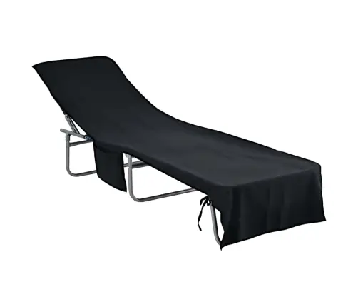 Päikesevoodi Linad 2 Pcs Must 210 X 75 Cm