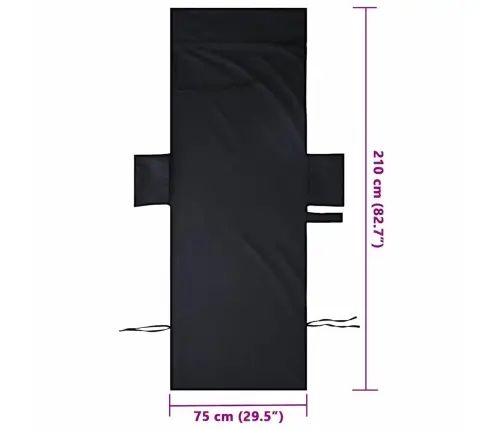 Päikesevoodi Linad 2 Pcs Must 210 X 75 Cm