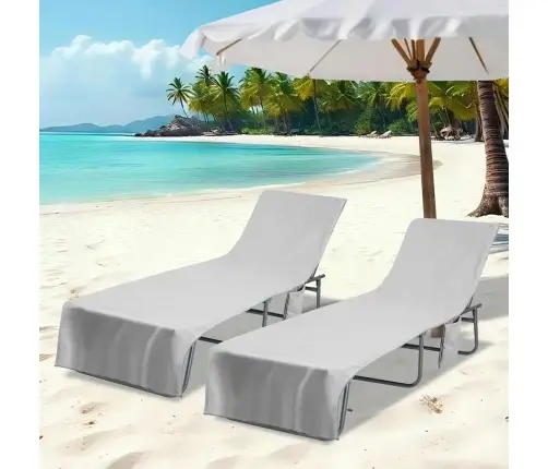 Sauļošanās Dvieli 2 Pcs Pelēka 210 X 75 Cm Vidaxl