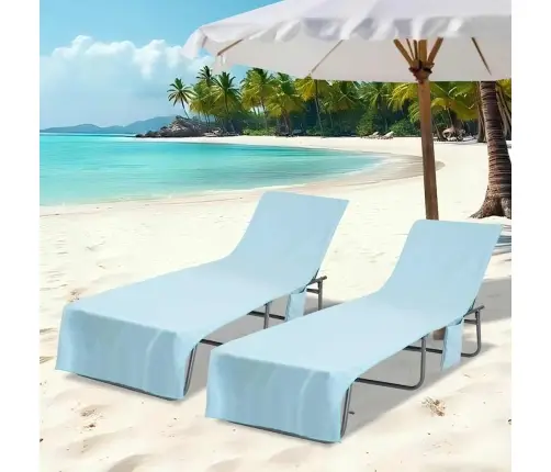 Sauļošanās Dvieli 2 Pcs Zila 210 X 75 Cm Vidaxl