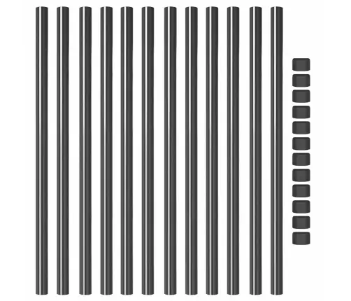 Aiapost 12 Pcs Hall 110 Cm Pulbervärvitud Teras