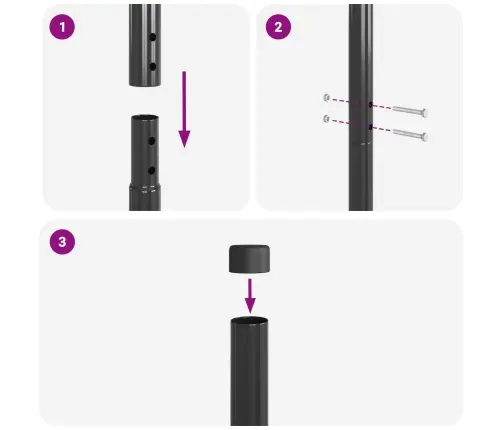 Žoga Stabi 2 Pcs Pelēka 140 Cm Pulverkrāsots Tērauds Vidaxl
