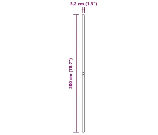 Žoga Stabi 12 Pcs Pelēka 200 Cm Pulverkrāsots Tērauds Vidaxl