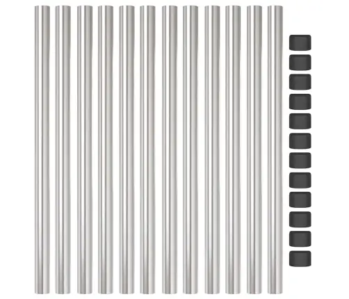 Žoga Stabi 12 Pcs Sudraba 50 Cm Cinkots Tērauds Vidaxl