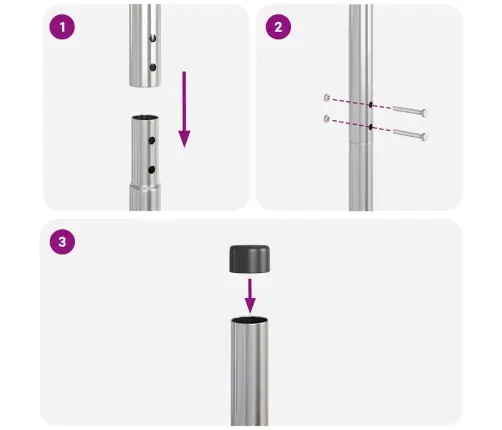 Žoga Stabi 2 Pcs Sudraba 160 Cm Cinkots Tērauds Vidaxl