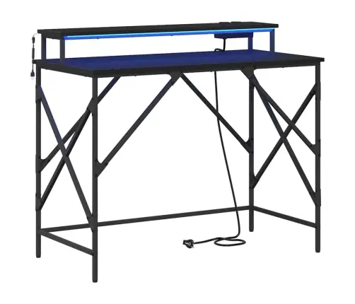 Galds Melns Ozols 100 X 50 X 86.5 Cm Inženierijas Koks Vidaxl