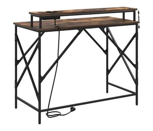 Laud Riiuliga Suitsutatud Tamm 100 X 50 X 86.5 Cm Tehispuit