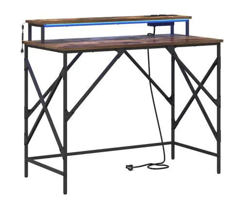 Laud Riiuliga Suitsutatud Tamm 100 X 50 X 86.5 Cm Tehispuit
