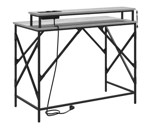 Galds Pelēka Sonomas Ozola 100 X 50 X 86.5 Cm Inženierijas Koks Vidaxl