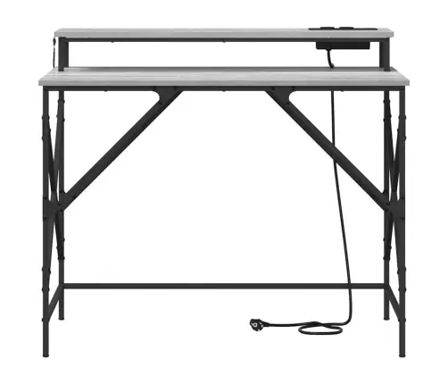 Galds Pelēka Sonomas Ozola 100 X 50 X 86.5 Cm Inženierijas Koks Vidaxl