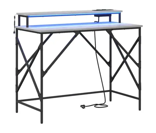 Galds Pelēka Sonomas Ozola 100 X 50 X 86.5 Cm Inženierijas Koks Vidaxl