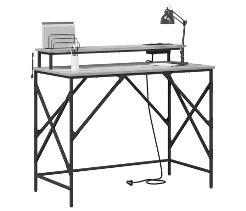 Galds Pelēka Sonomas Ozola 100 X 50 X 86.5 Cm Inženierijas Koks Vidaxl