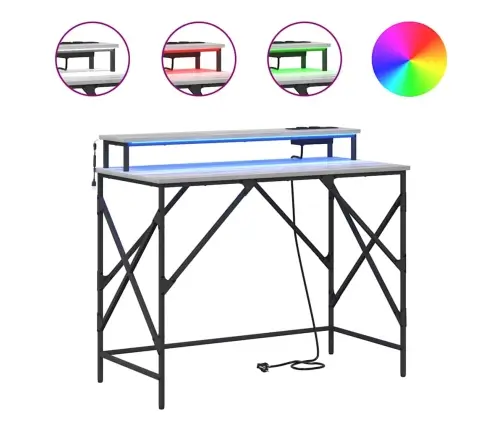 Galds Pelēka Sonomas Ozola 100 X 50 X 86.5 Cm Inženierijas Koks Vidaxl