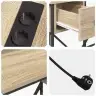 Laud Led -Ribatuledega Sonoma Tamm 120 X 79 X 86.5 Cm Tehispuit