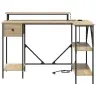 Laud Led -Ribatuledega Sonoma Tamm 120 X 79 X 86.5 Cm Tehispuit
