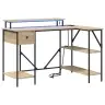 Laud Led -Ribatuledega Sonoma Tamm 120 X 79 X 86.5 Cm Tehispuit