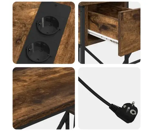 Galds Dūmakaina Ozolkoka 120 X 79 X 86.5 Cm Inženierijas Koks Vidaxl