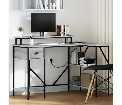 Galds Pelēka Sonomas Ozola 120 X 79 X 86.5 Cm Inženierijas Koks Vidaxl