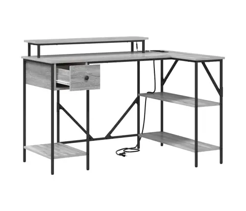 Galds Pelēka Sonomas Ozola 120 X 79 X 86.5 Cm Inženierijas Koks Vidaxl