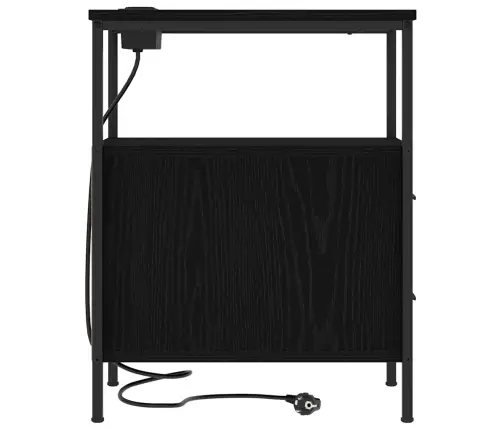 Gultas Skapji Ar Atvilktni 2 Pcs Melns Ozols 30 X 48 X 61 Cm Vidaxl