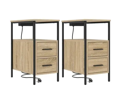 Gultas Skapji Ar Atvilktni 2 Pcs Sonomas Ozola 30 X 48 X 61 Cm Vidaxl