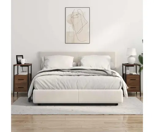 Šalia Lovos Spintelė 2 Pcs Rudas Ąžuolas 30 X 48 X 61 Cm