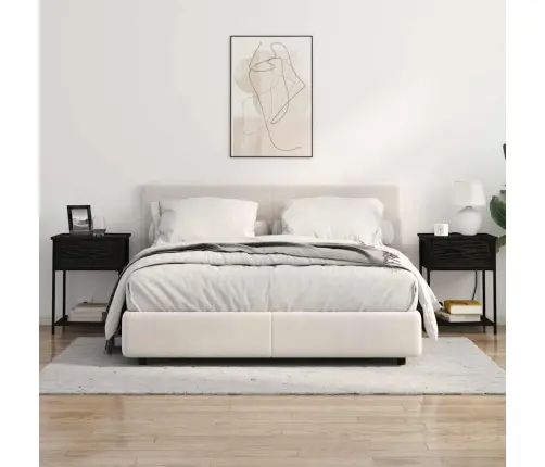 Gultas Skapji Ar Atvilktni 2 Pcs Melns Ozols 42 X 41 X 56 Cm Vidaxl