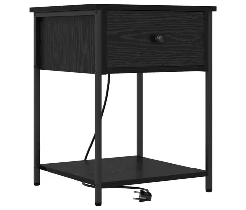 Gultas Skapji Ar Atvilktni 2 Pcs Melns Ozols 42 X 41 X 56 Cm Vidaxl