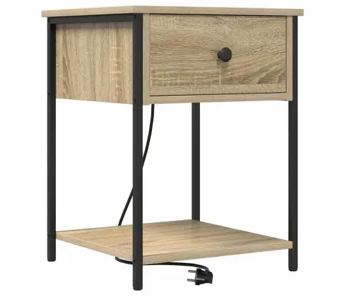 Šalia Lovos Spintelė 2 Pcs Sonoma Ąžuolas 42 X 41 X 56 Cm