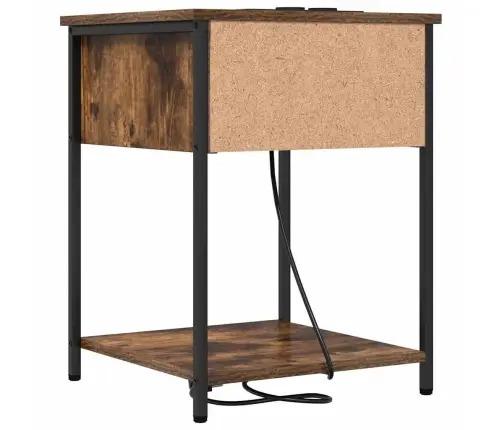 Nakts Skapītis Ar Atvilktni Dūmakaina Ozolkoka 42 X 41 X 56 Cm Vidaxl