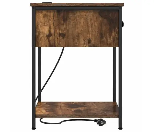 Nakts Skapītis Ar Atvilktni Dūmakaina Ozolkoka 42 X 41 X 56 Cm Vidaxl