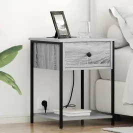 Nakts Skapītis 2 Pcs Pelēka Sonomas Ozola 42 X 41 X 56 Cm Vidaxl