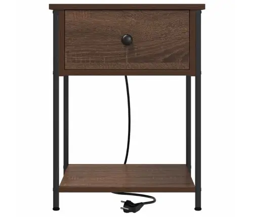 Nakts Skapītis Brūna Ozolkoka 42 X 41 X 56 Cm Inženierijas Koks Vidaxl