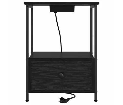 Öökapp Laadimisjaamaga Sahtliga 2 Pcs Must Tamm Tehispuit