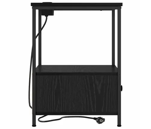 Öökapp Laadimisjaamaga Sahtliga 2 Pcs Must Tamm Tehispuit