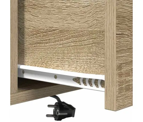 Nakts Skapis Ar Uzlādes Staciju Sonomas Ozola Inženierijas Koks Vidaxl