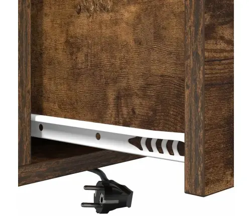 Nakts Skapis Ar Uzlādes Staciju Ar Atvilktni Dūmakaina Ozolkoka Vidaxl