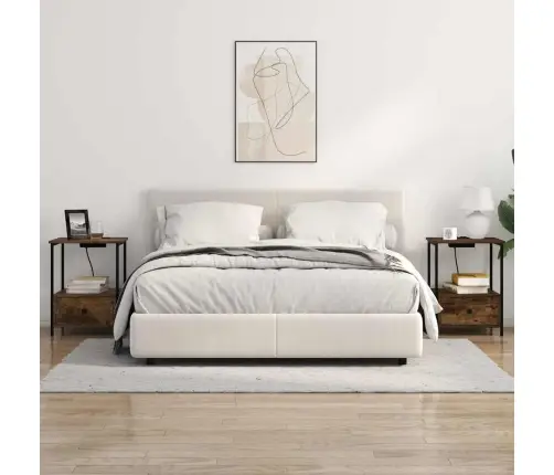 Nakts Skapis Ar Uzlādes Staciju 2 Pcs Dūmakaina Ozolkoka Vidaxl