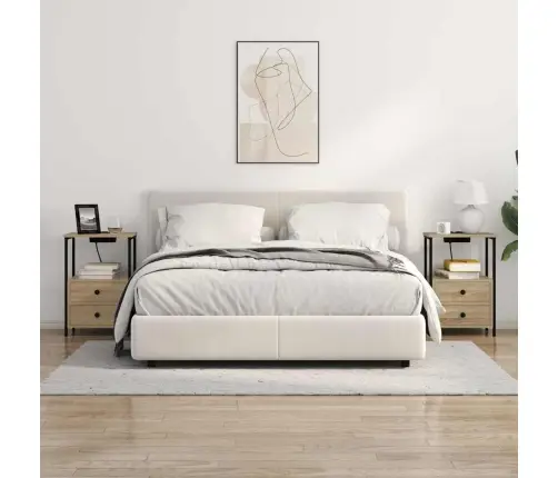 Nakts Skapis Ar Uzlādes Staciju 2 Pcs Sonomas Ozola Vidaxl