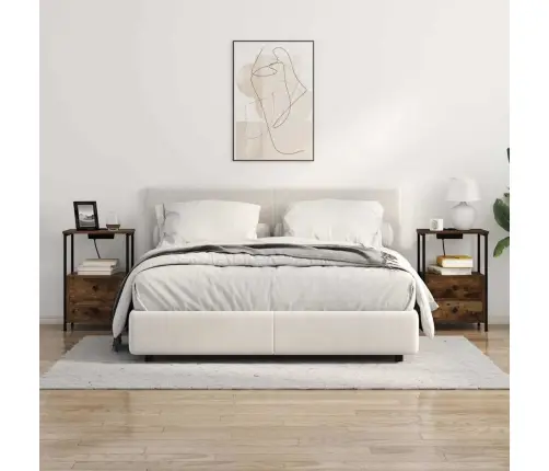 Nakts Skapis Ar Uzlādes Staciju Ar Atvilktni Dūmakaina Ozolkoka Vidaxl