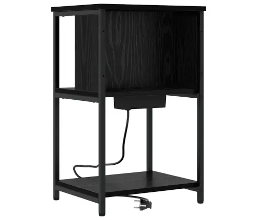 Nakts Skapītis Melns Ozols 38 X 31 X 61 Cm Inženierijas Koks Vidaxl