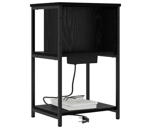 Nakts Skapītis Melns Ozols 38 X 31 X 61 Cm Inženierijas Koks Vidaxl