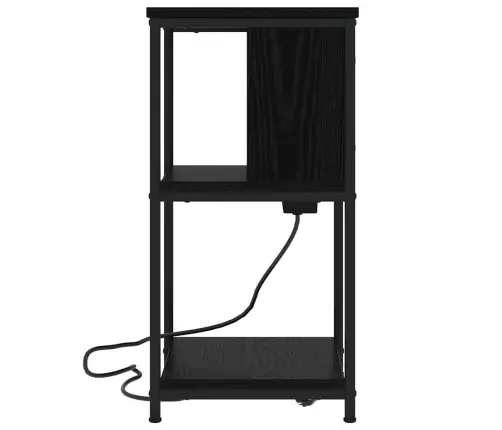 Nakts Skapītis Melns Ozols 38 X 31 X 61 Cm Inženierijas Koks Vidaxl